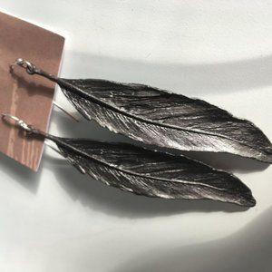 Cast Crow Feather Earrings